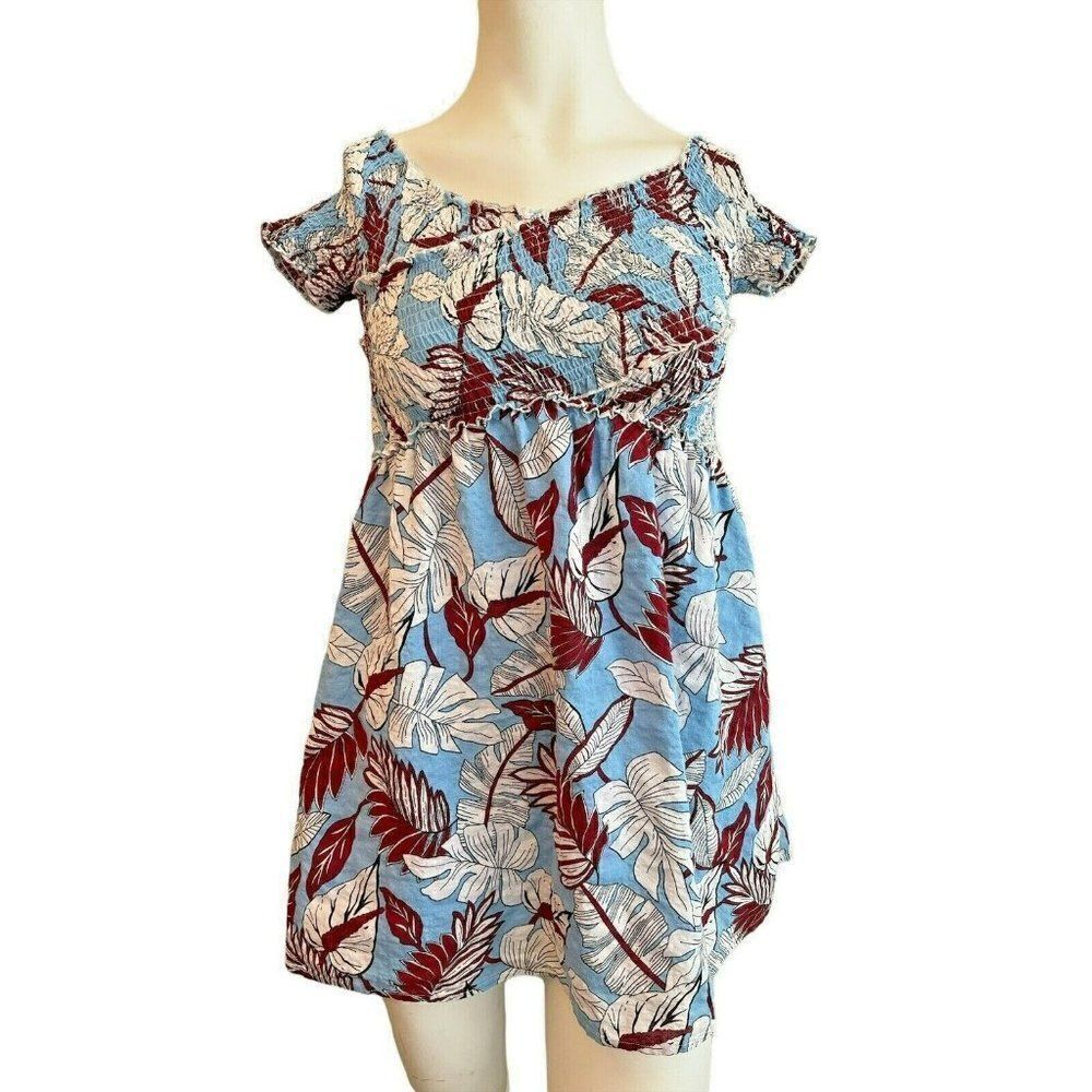 Blue Blush Ladies Small Casual Dress Lined Floral Elastic Halter Bust Sleeveless
